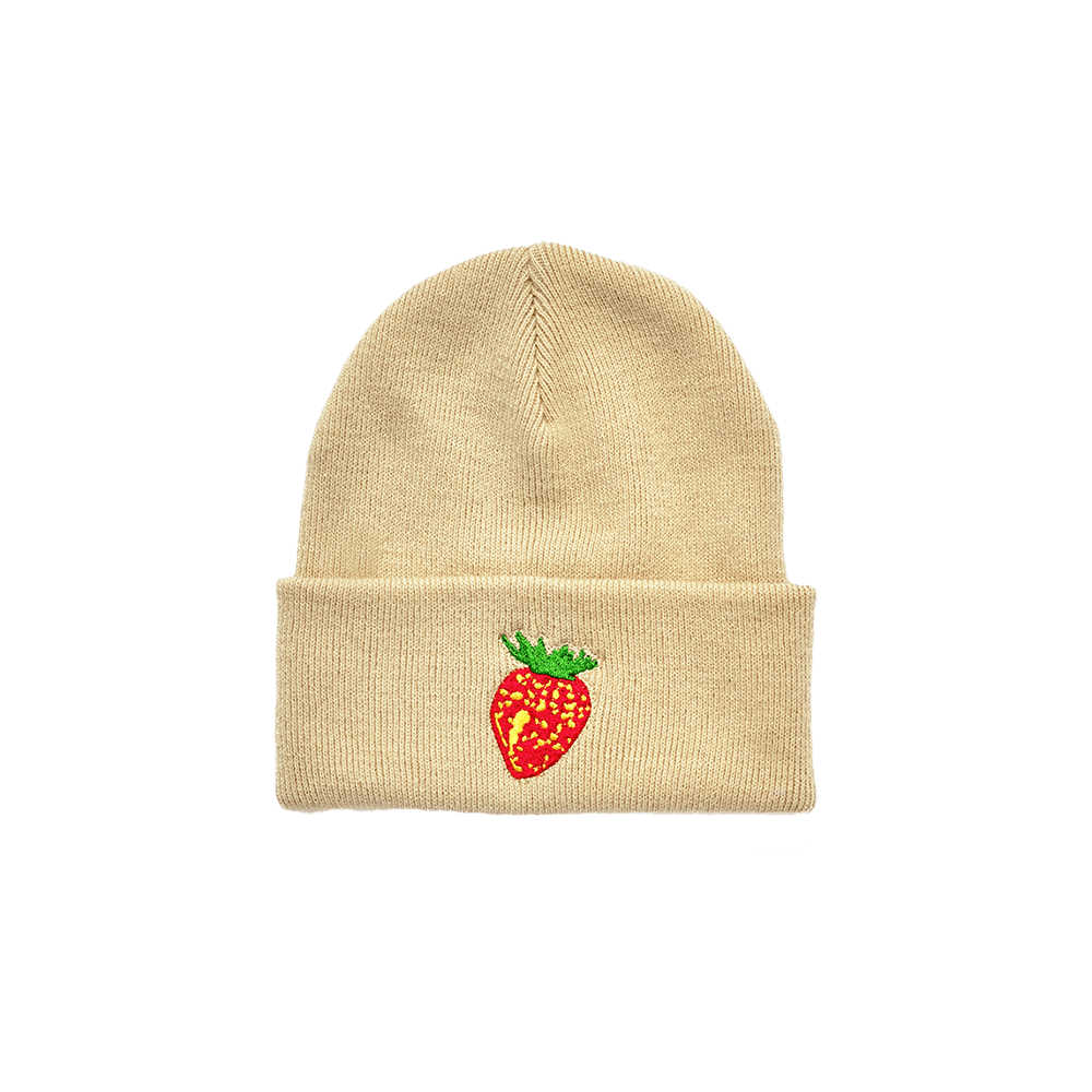 Strawberry Logo Beanie - Beige