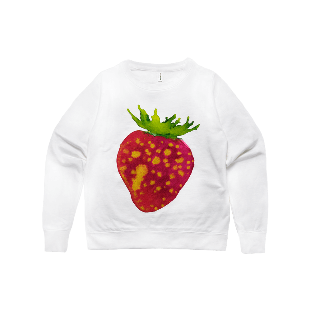 Strawberry Women's Crewneck - White